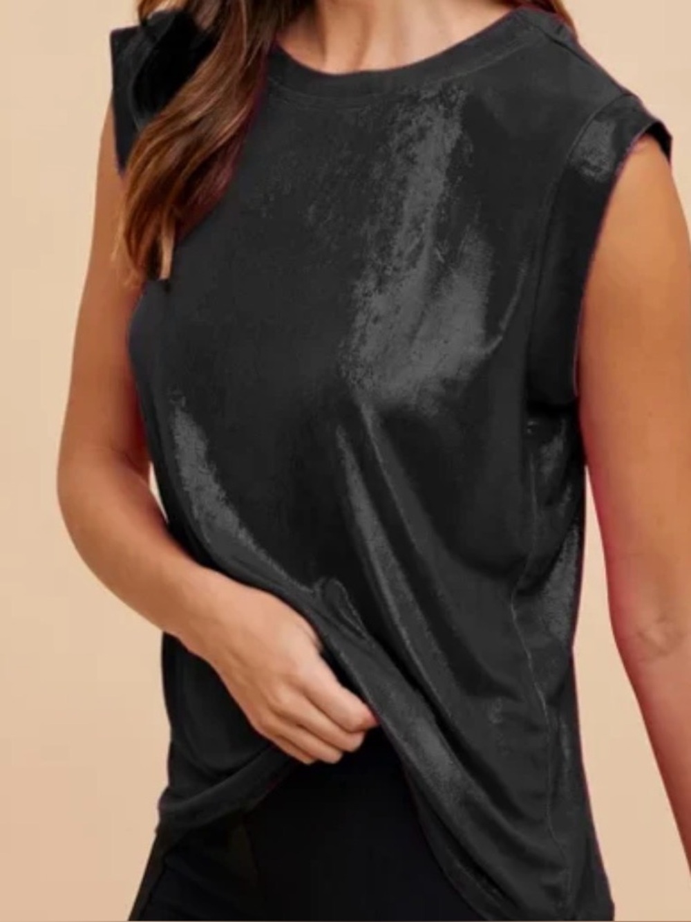 Anniewear Black Metallic Muscle Tee
